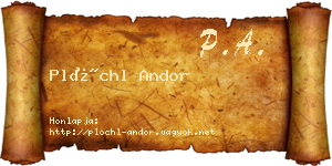 Plöchl Andor névjegykártya